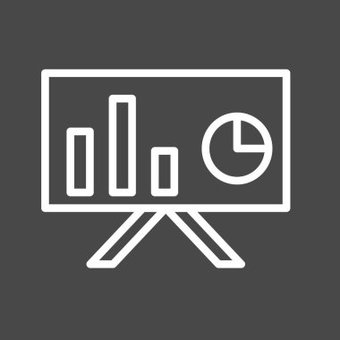 Soyut arkaplanda sunum simgesi izole edildi