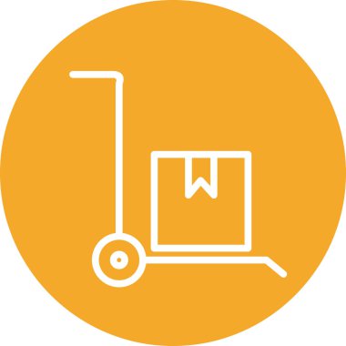 Soyut arkaplanda Trolley simgesi izole edildi