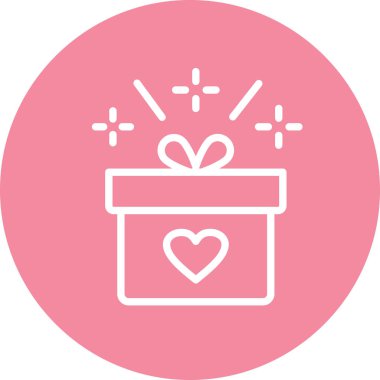 Hediye simgesi soyut arkaplanda izole edildi