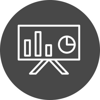 Soyut arkaplanda sunum simgesi izole edildi