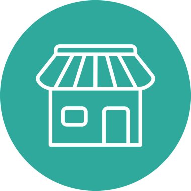 Dükkan simgesi soyut arkaplanda izole edildi