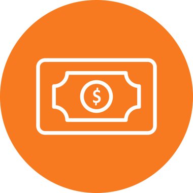 Para birimi Not simgesi soyut arkaplanda izole edildi