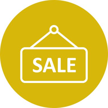 Satış simgesi soyut arkaplanda izole edildi