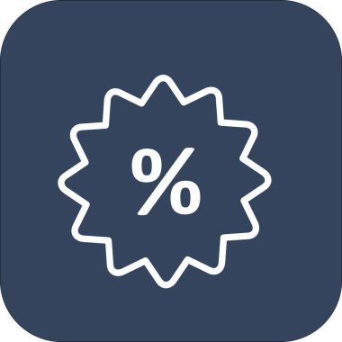 Soyut arkaplanda yüzdelik simgesi izole edildi