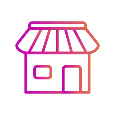 Dükkan simgesi soyut arkaplanda izole edildi