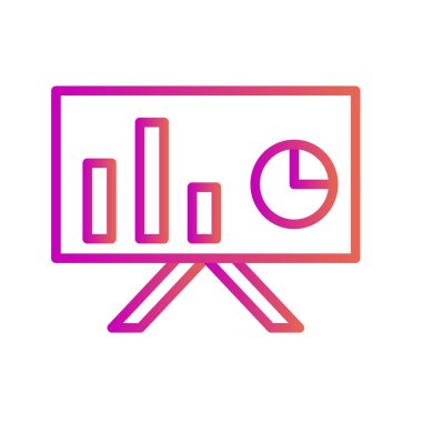 Soyut arkaplanda sunum simgesi izole edildi