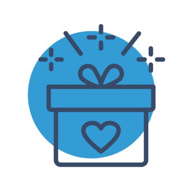 Hediye simgesi soyut arkaplanda izole edildi