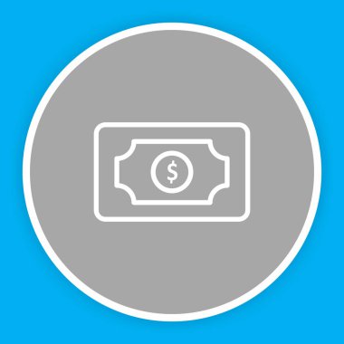 Para birimi Not simgesi soyut arkaplanda izole edildi