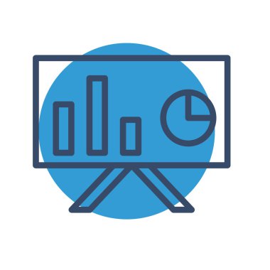Soyut arkaplanda sunum simgesi izole edildi
