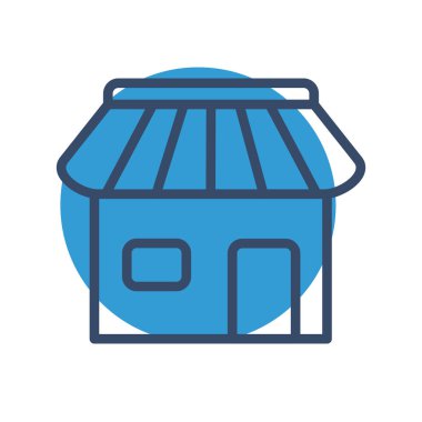 Dükkan simgesi soyut arkaplanda izole edildi