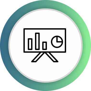 Soyut arkaplanda sunum simgesi izole edildi