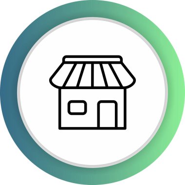 Dükkan simgesi soyut arkaplanda izole edildi