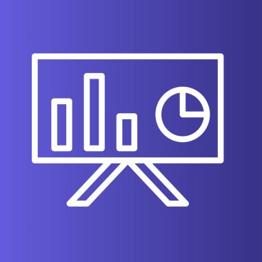 Soyut arkaplanda sunum simgesi izole edildi