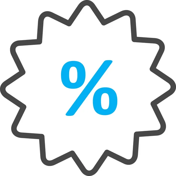 Icona percentuale isolata su sfondo astratto — Vettoriale Stock