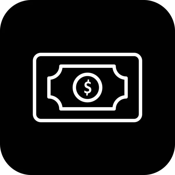 Icône de note de monnaie isolée sur fond abstrait — Image vectorielle