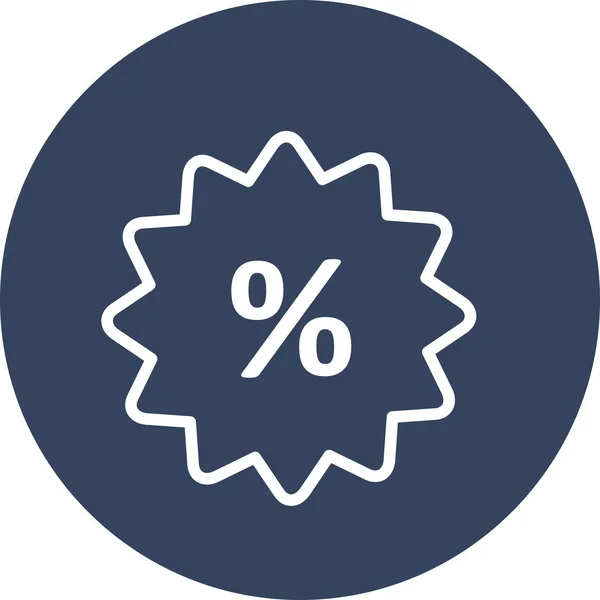 Ícone percentual isolado em fundo abstrato —  Vetores de Stock