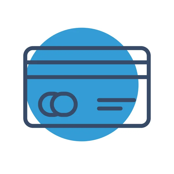 Ícone de cartão de crédito isolado em fundo abstrato — Vetor de Stock