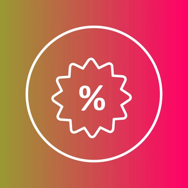 Ícone percentual isolado em fundo abstrato —  Vetores de Stock