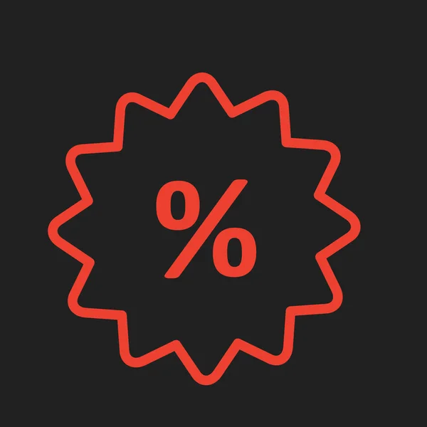 Ikona procenta izolovaná na abstraktním pozadí — Stockový vektor