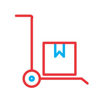 Soyut arkaplanda Trolley simgesi izole edildi