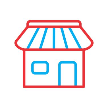 Dükkan simgesi soyut arkaplanda izole edildi