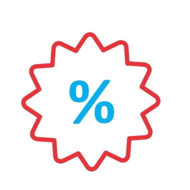 Soyut arkaplanda yüzdelik simgesi izole edildi