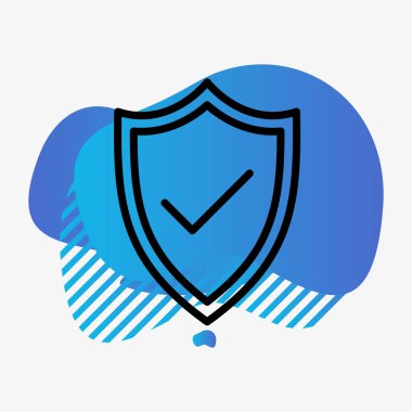 Kalkan simgesi soyut arkaplanda izole edildi