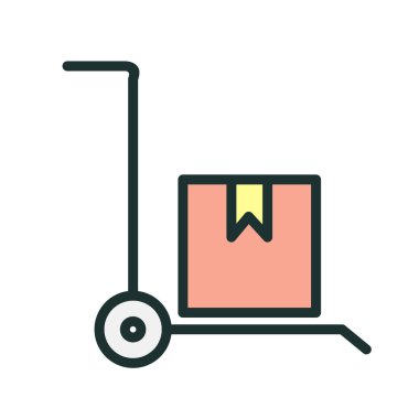 Soyut arkaplanda Trolley simgesi izole edildi