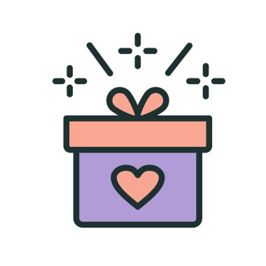 Hediye simgesi soyut arkaplanda izole edildi