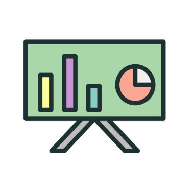 Soyut arkaplanda sunum simgesi izole edildi