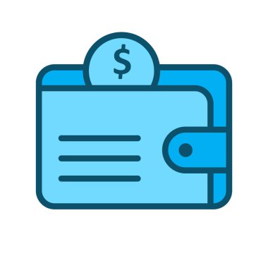 Soyut arkaplanda cüzdan simgesi izole edildi