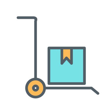 Soyut arkaplanda Trolley simgesi izole edildi