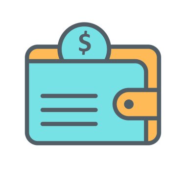 Soyut arkaplanda cüzdan simgesi izole edildi