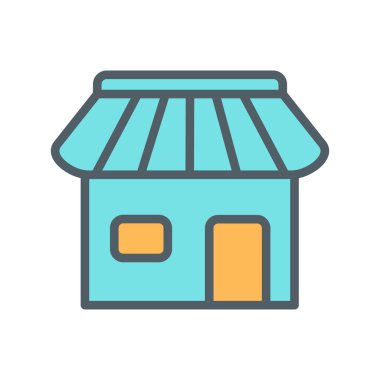 Dükkan simgesi soyut arkaplanda izole edildi