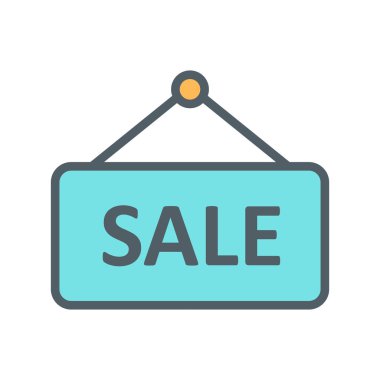 Satış simgesi soyut arkaplanda izole edildi