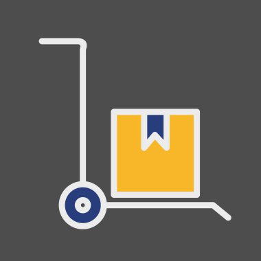 Soyut arkaplanda Trolley simgesi izole edildi