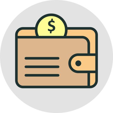 Soyut arkaplanda cüzdan simgesi izole edildi