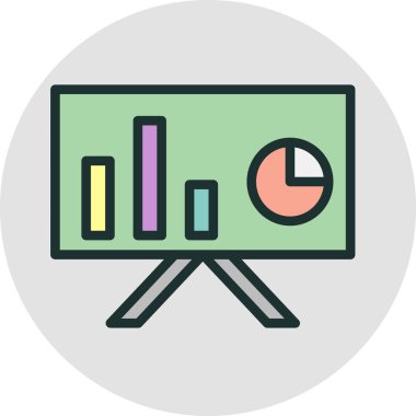 Soyut arkaplanda sunum simgesi izole edildi