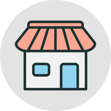 Dükkan simgesi soyut arkaplanda izole edildi