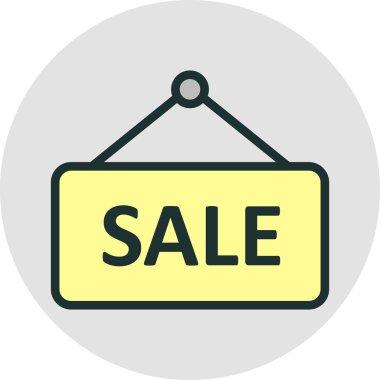 Satış simgesi soyut arkaplanda izole edildi