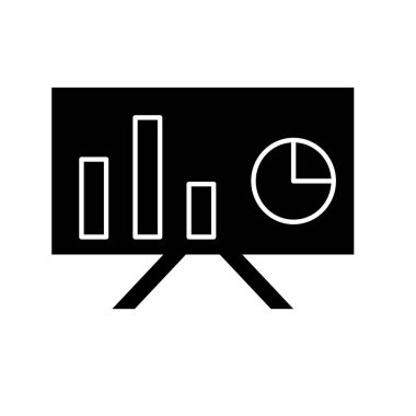 Soyut arkaplanda sunum simgesi izole edildi