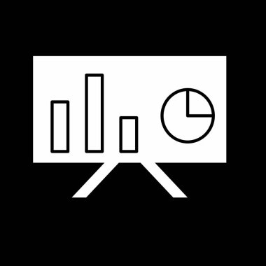 Soyut arkaplanda sunum simgesi izole edildi