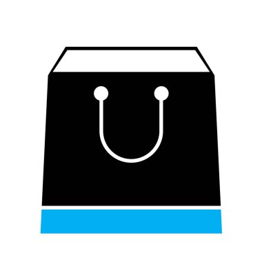 Alışveriş poşeti simgesi soyut bir grupta izole edildi