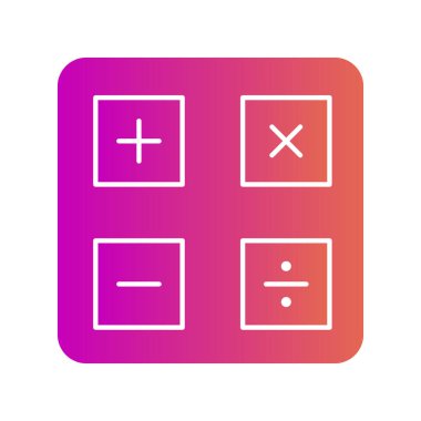 Hesaplayıcı simgesi soyut arkaplan grubunda izole edildi