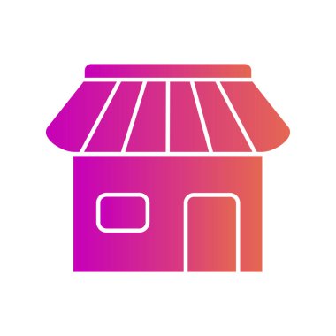 Dükkan simgesi soyut grupta izole edildi