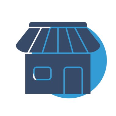 Dükkan simgesi soyut grupta izole edildi