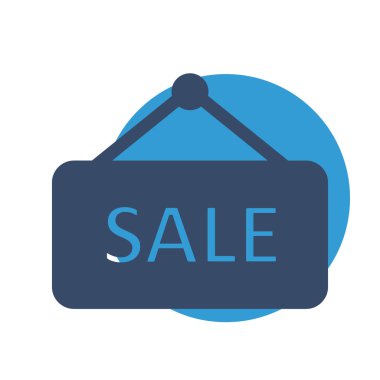 Satış simgesi soyut grupta izole edildi