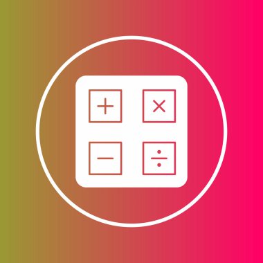 Hesaplayıcı simgesi soyut arkaplan grubunda izole edildi