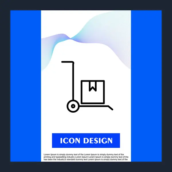 Ikona vozíku izolovaná na abstraktním pozadí — Stockový vektor