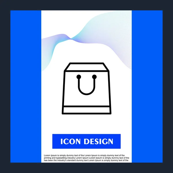 Shopping bag icoon geïsoleerd op abstracte achtergrond — Stockvector